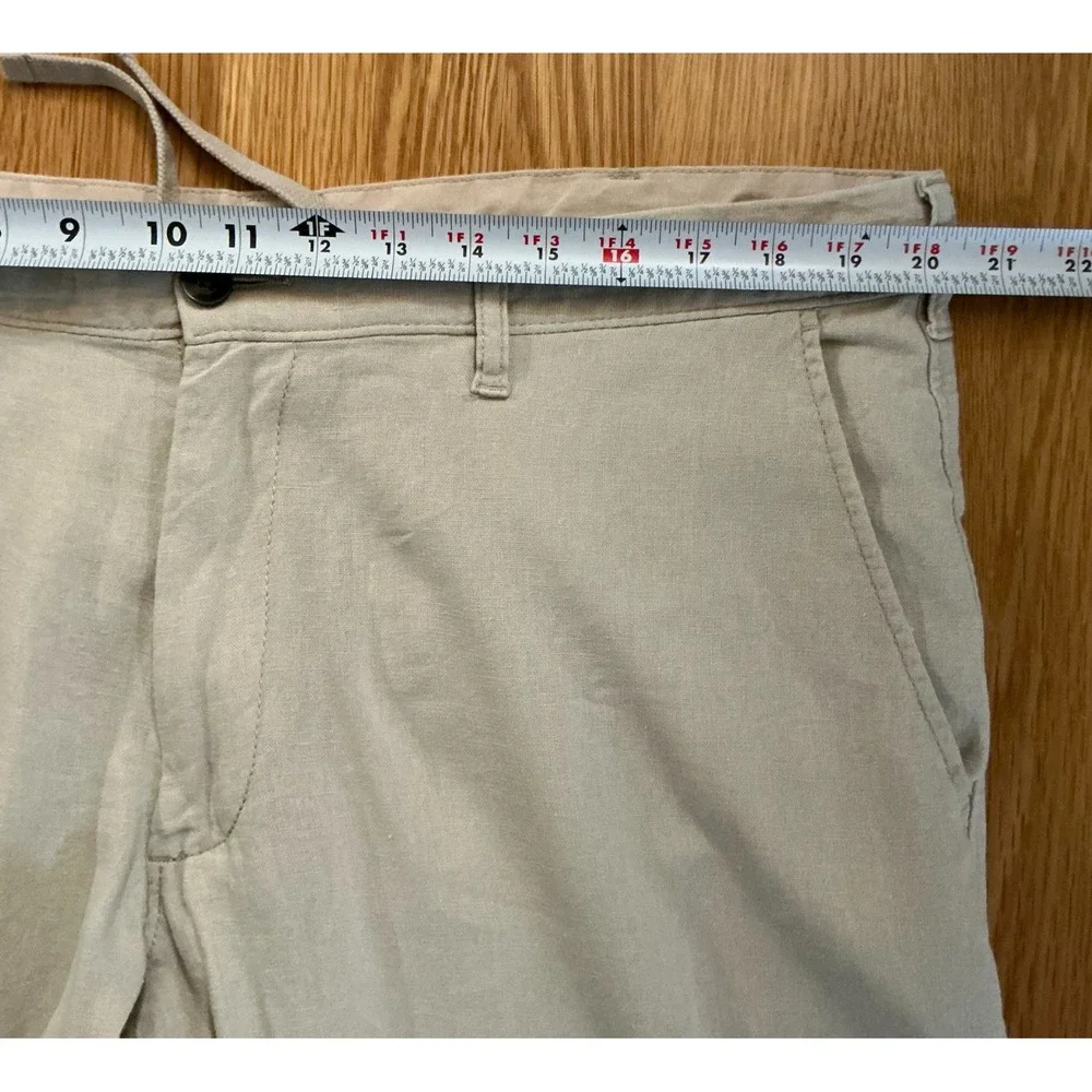 Marks & Spencer‎ Linen Pants Men's 40x28 Beige Stone Linen Blend Trousers